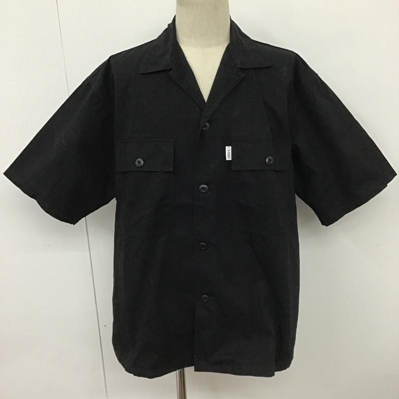 ガンホー GUNG HO シャツ、ブラウス 半袖 212-1023 FATIGUESHIRTSHORTSLEEVE 半袖シャツ カジュアルシャツ FREAKSSTORE M 無地 黒 / ブラック /  メンズ USED 古着 中古 10098020