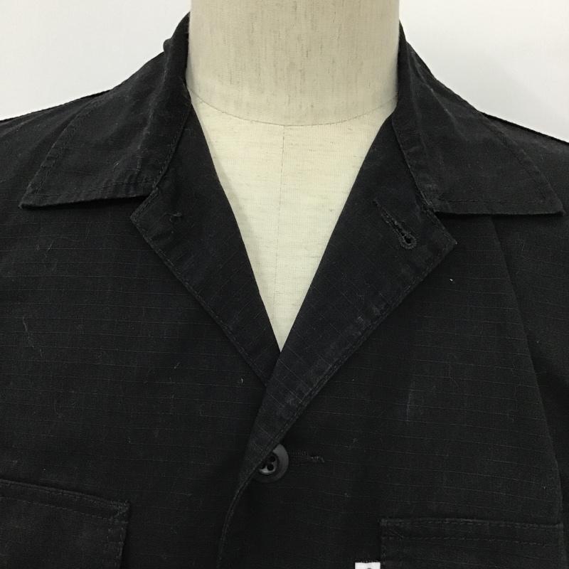 ガンホー GUNG HO シャツ、ブラウス 半袖 212-1023 FATIGUESHIRTSHORTSLEEVE 半袖シャツ カジュアルシャツ FREAKSSTORE M 無地 黒 / ブラック /  メンズ USED 古着 中古 10098020