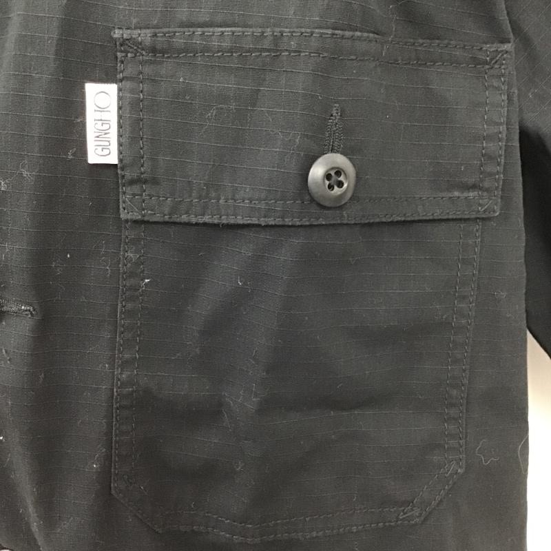 ガンホー GUNG HO シャツ、ブラウス 半袖 212-1023 FATIGUESHIRTSHORTSLEEVE 半袖シャツ カジュアルシャツ FREAKSSTORE M 無地 黒 / ブラック /  メンズ USED 古着 中古 10098020