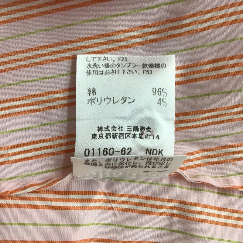 バーバリーロンドン Burberry London シャツ、ブラウス 七分袖 スキッパーシャツ 42 ストライプ 桃 / ピンク / X 白 / ホワイト / X 橙 / オレンジ / X 黄緑 / イエローグリーン /  レディース USED 古着 中古 10098028