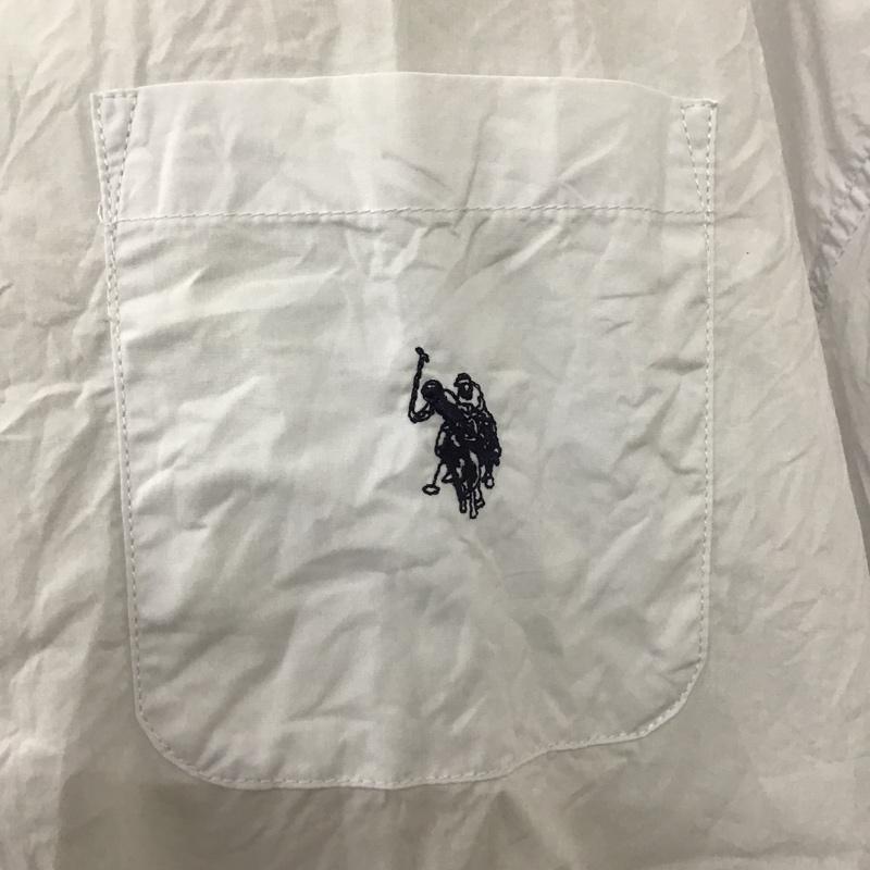 ユーエスポロアッスン U.S.POLO ASSN. シャツ、ブラウス 半袖 PL12703 ビックシルエットシャツ 半袖シャツ カラーシャツ カジュアルシャツ L ロゴ、文字 白 / ホワイト /  メンズ USED 古着 中古 10098032