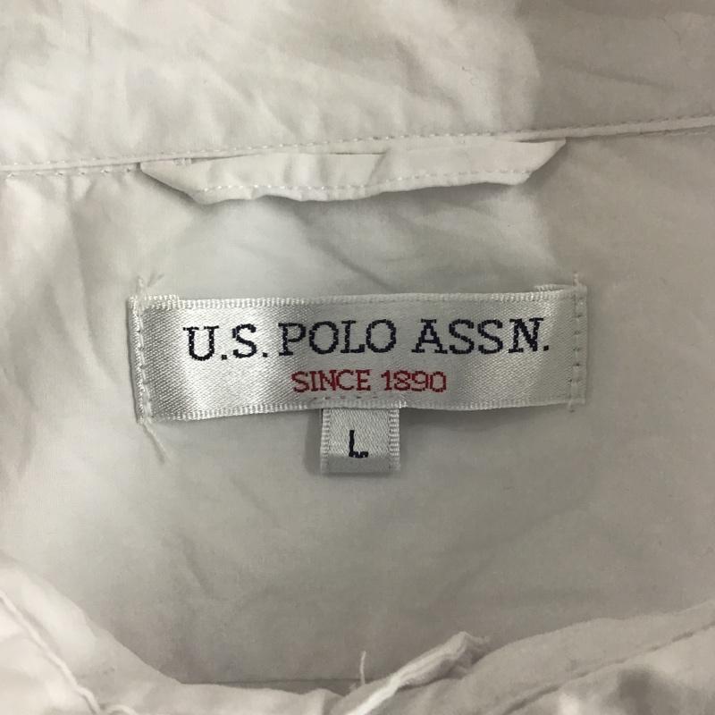 ユーエスポロアッスン U.S.POLO ASSN. シャツ、ブラウス 半袖 PL12703 ビックシルエットシャツ 半袖シャツ カラーシャツ カジュアルシャツ L ロゴ、文字 白 / ホワイト /  メンズ USED 古着 中古 10098032