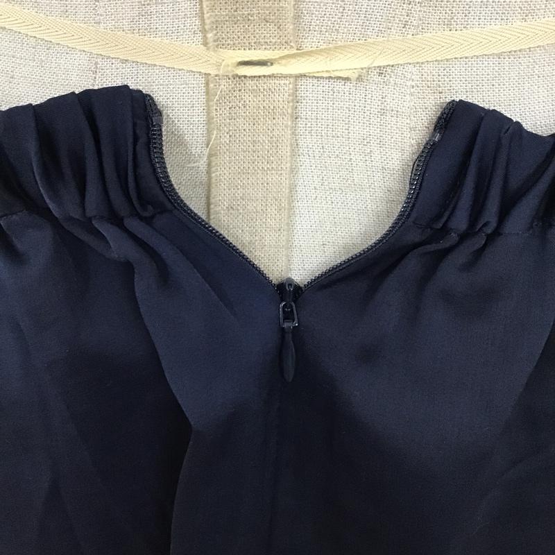 サニーレーベル Sonny Label スカート ロングスカート LA76-25F002 サイドリボンタックスカート FREE 無地 紺 / ネイビー /  レディース USED 古着 中古 10098033