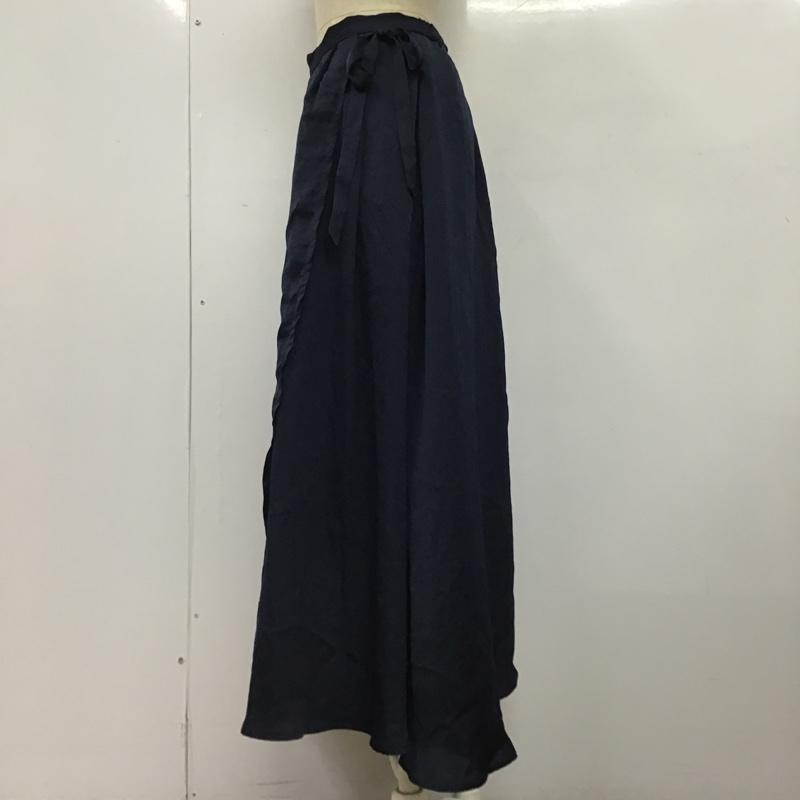 サニーレーベル Sonny Label スカート ロングスカート LA76-25F002 サイドリボンタックスカート FREE 無地 紺 / ネイビー /  レディース USED 古着 中古 10098033