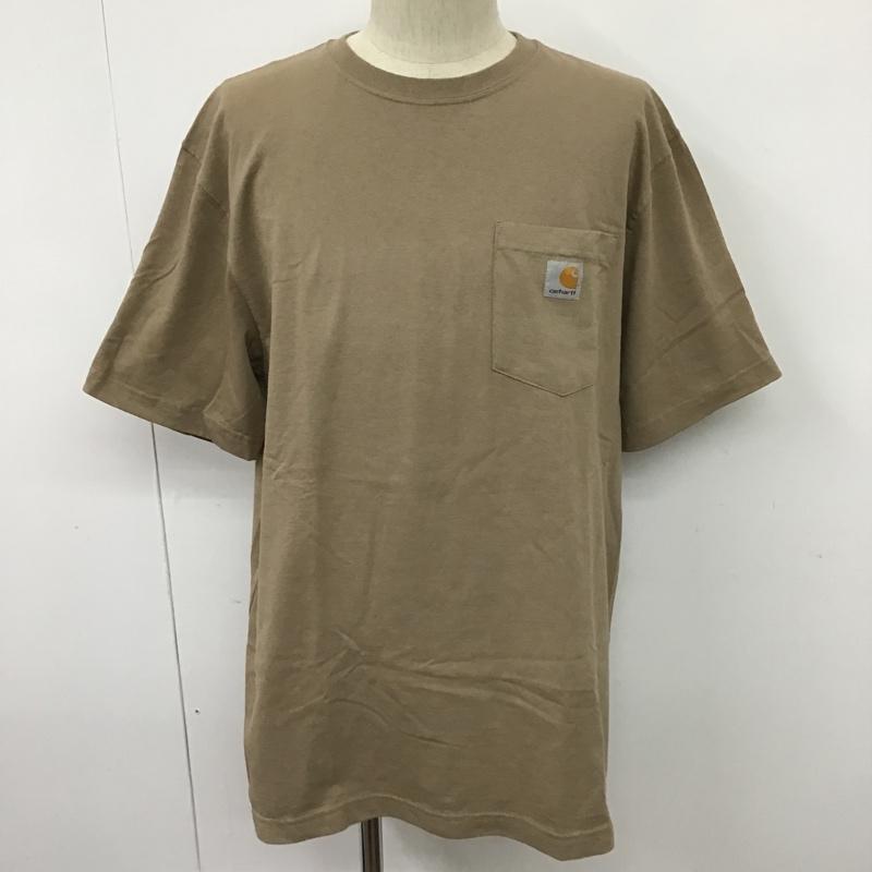 カーハート Carhartt Tシャツ 半袖 半袖カットソー プリントTシャツ クルーネックカットソー M ロゴ、文字 ベージュ / ベージュ /  メンズ USED 古着 中古 10098052