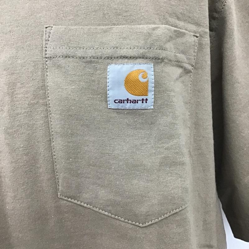 カーハート Carhartt Tシャツ 半袖 半袖カットソー プリントTシャツ クルーネックカットソー M ロゴ、文字 ベージュ / ベージュ /  メンズ USED 古着 中古 10098052