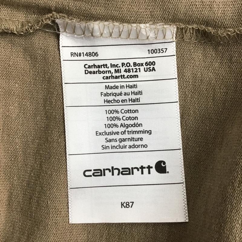 カーハート Carhartt Tシャツ 半袖 半袖カットソー プリントTシャツ クルーネックカットソー M ロゴ、文字 ベージュ / ベージュ /  メンズ USED 古着 中古 10098052