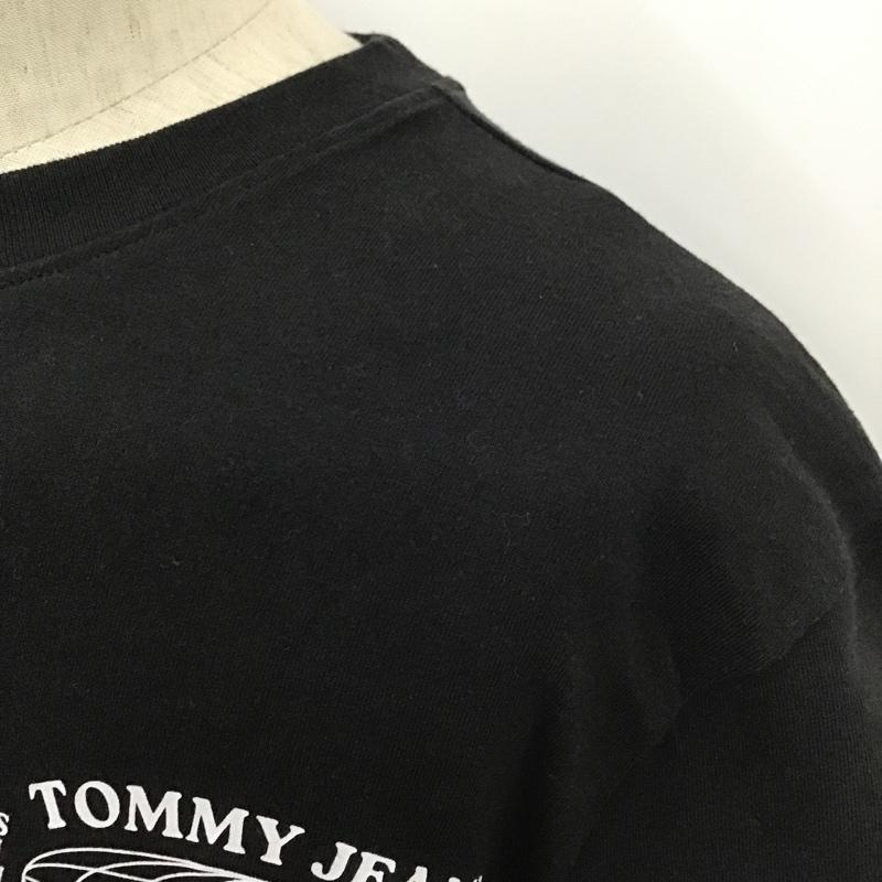 トミー ジーンズ TOMMY JEANS Tシャツ 半袖 半袖カットソー プリントTシャツ クルーネックカットソー L プリント 黒 / ブラック /  メンズ USED 古着 中古 10098060