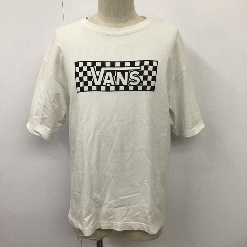 バンズ VANS Tシャツ 半袖 半袖カットソー プリントTシャツ クルーネックカットソー L ロゴ、文字 白 / ホワイト /  メンズ USED 古着 中古 10098074