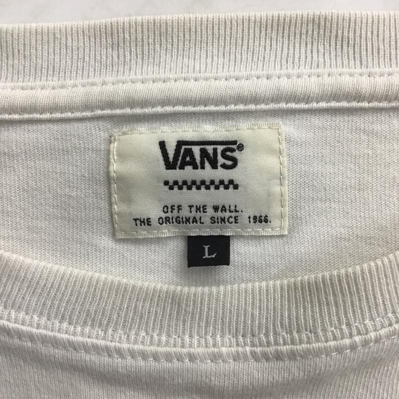 バンズ VANS Tシャツ 半袖 半袖カットソー プリントTシャツ クルーネックカットソー L ロゴ、文字 白 / ホワイト /  メンズ USED 古着 中古 10098074