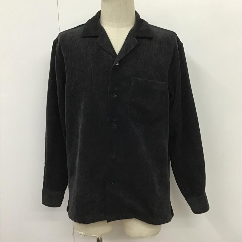 ナノユニバース nano・universe シャツ、ブラウス 長袖 674-1220013 リラックスコーデュロイシャツ S 無地 黒 / ブラック /  メンズ USED 古着 中古 10098085