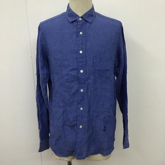 サンフランシスコ SAN FRANCISCO シャツ、ブラウス 長袖 700047-941 リネンシャツ L ワンポイント 青 / ブルー /  メンズ USED 古着 中古 10098099