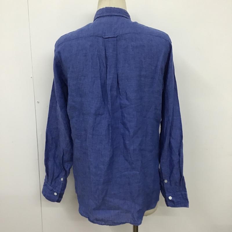 サンフランシスコ SAN FRANCISCO シャツ、ブラウス 長袖 700047-941 リネンシャツ L ワンポイント 青 / ブルー /  メンズ USED 古着 中古 10098099