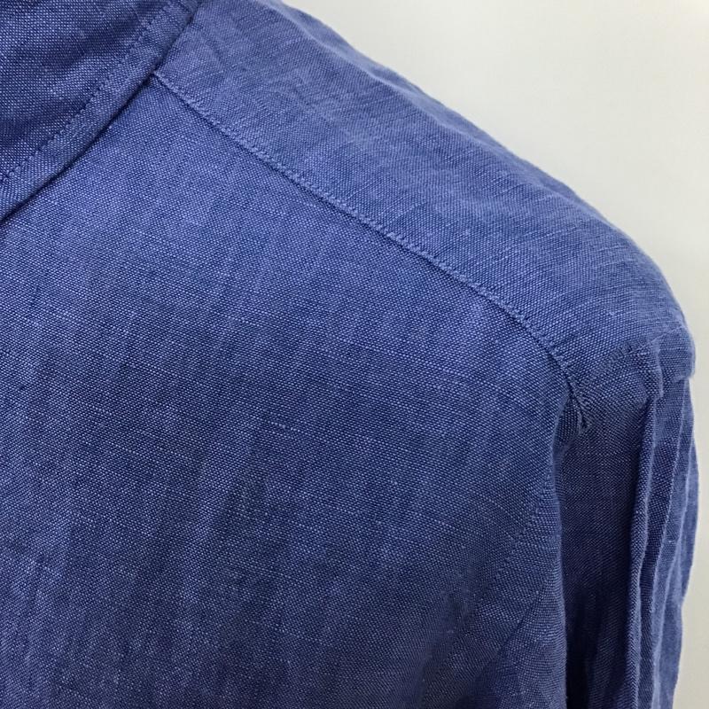 サンフランシスコ SAN FRANCISCO シャツ、ブラウス 長袖 700047-941 リネンシャツ L ワンポイント 青 / ブルー /  メンズ USED 古着 中古 10098099