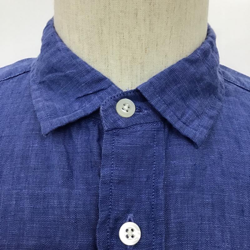 サンフランシスコ SAN FRANCISCO シャツ、ブラウス 長袖 700047-941 リネンシャツ L ワンポイント 青 / ブルー /  メンズ USED 古着 中古 10098099