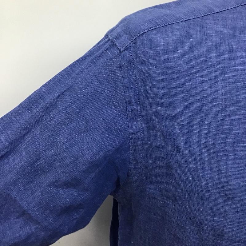 サンフランシスコ SAN FRANCISCO シャツ、ブラウス 長袖 700047-941 リネンシャツ L ワンポイント 青 / ブルー /  メンズ USED 古着 中古 10098099