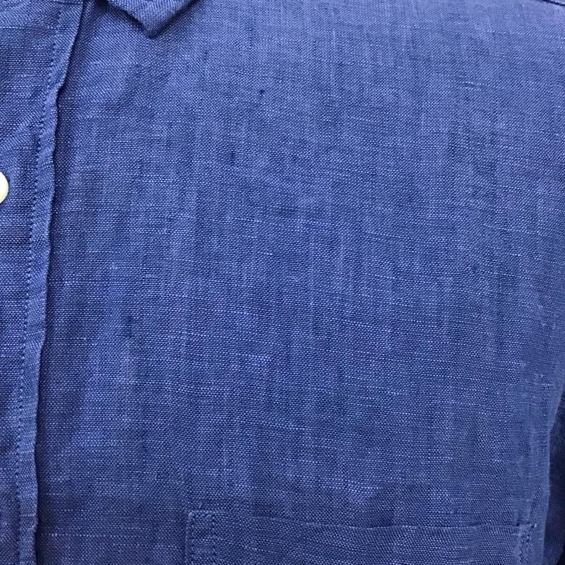 サンフランシスコ SAN FRANCISCO シャツ、ブラウス 長袖 700047-941 リネンシャツ L ワンポイント 青 / ブルー /  メンズ USED 古着 中古 10098099