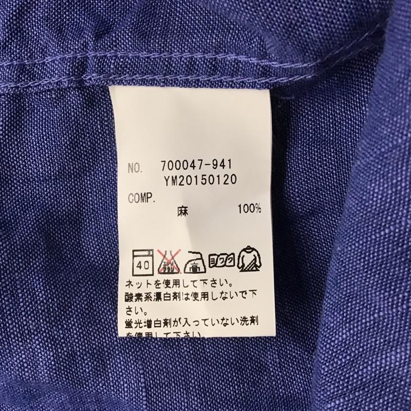 サンフランシスコ SAN FRANCISCO シャツ、ブラウス 長袖 700047-941 リネンシャツ L ワンポイント 青 / ブルー /  メンズ USED 古着 中古 10098099