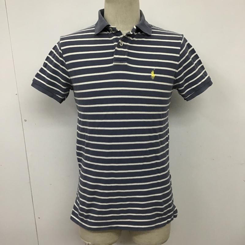 ポロバイラルフローレン Polo by RALPH LAUREN ポロシャツ 半袖 ボーダー S ワンポイント 白 / ホワイト / X 灰 / グレー /  メンズ USED 古着 中古 10098127