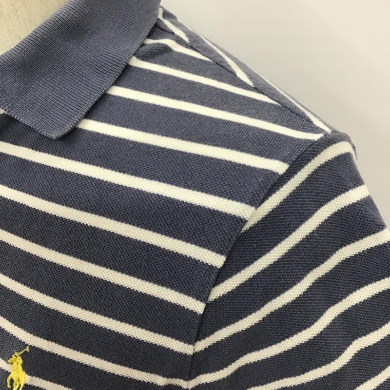 ポロバイラルフローレン Polo by RALPH LAUREN ポロシャツ 半袖 ボーダー S ワンポイント 白 / ホワイト / X 灰 / グレー /  メンズ USED 古着 中古 10098127