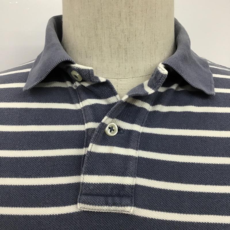 ポロバイラルフローレン Polo by RALPH LAUREN ポロシャツ 半袖 ボーダー S ワンポイント 白 / ホワイト / X 灰 / グレー /  メンズ USED 古着 中古 10098127