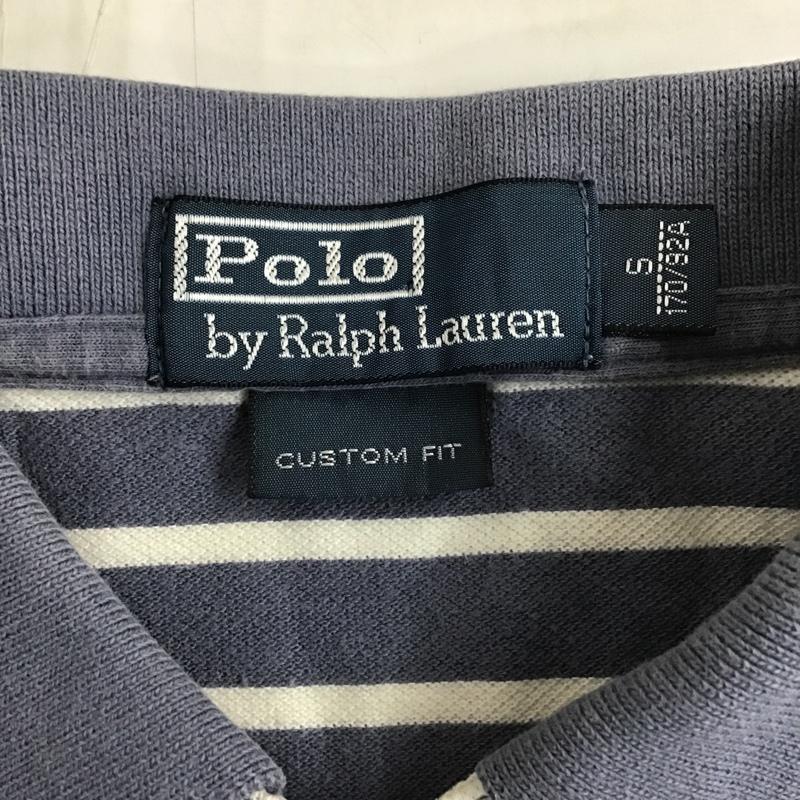 ポロバイラルフローレン Polo by RALPH LAUREN ポロシャツ 半袖 ボーダー S ワンポイント 白 / ホワイト / X 灰 / グレー /  メンズ USED 古着 中古 10098127