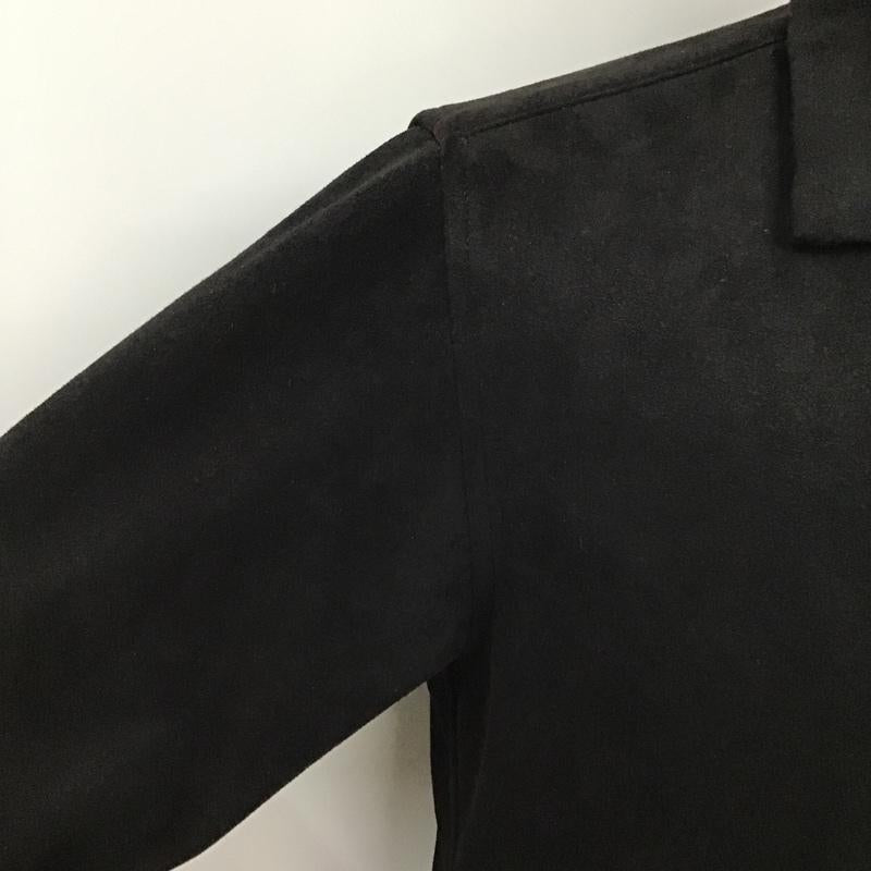 ナノユニバース nano・universe シャツ、ブラウス 長袖 672-0220006 長袖シャツ カジュアルシャツ カラーシャツ ヴェルヴェットシャツ S 無地 黒 / ブラック /  メンズ USED 古着 中古 10098142