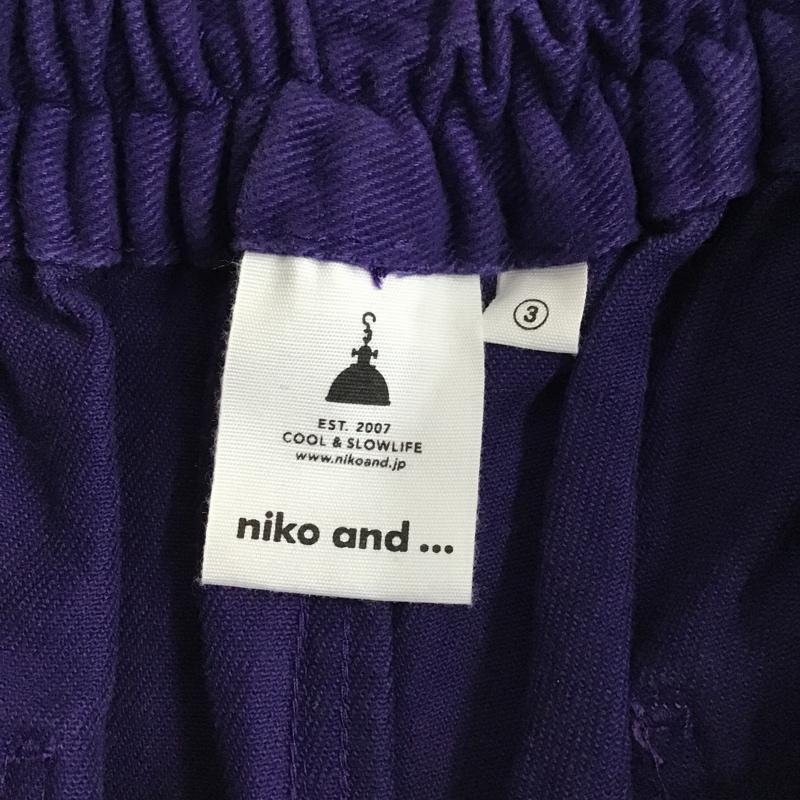 ニコアンド niko and... パンツ デニム、ジーンズ S216CL40AD ボトム ワイドパンツ カジュアルパンツ ストレートパンツ 3 無地 紫 / パープル /  レディース USED 古着 中古 10098163