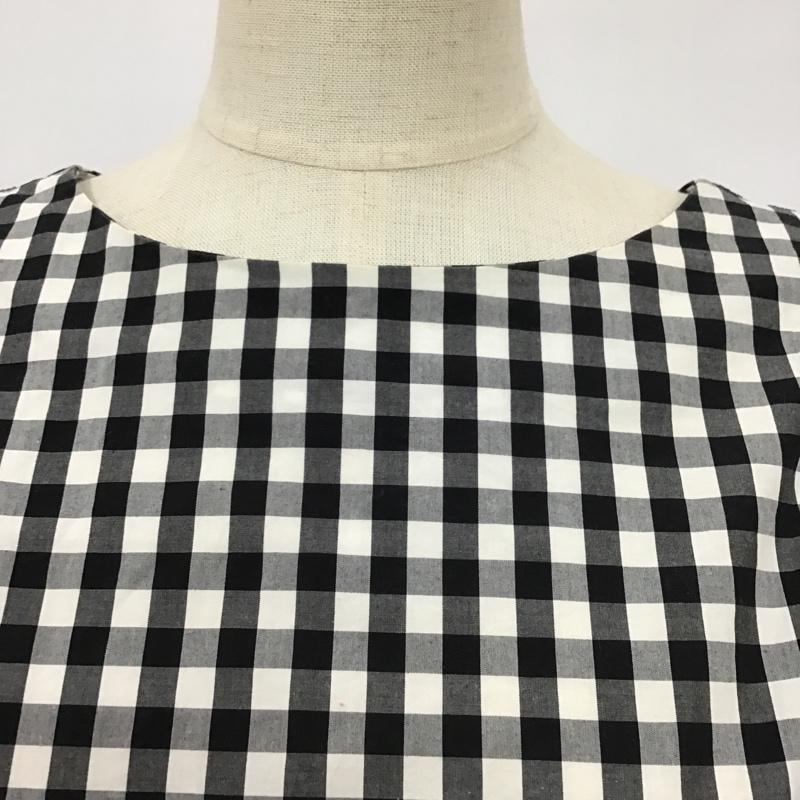 アパートバイローリーズ apart by lowrys カットソー 長袖 AP260092AD 前後着 2WAY Cソデボリュームブラウス FREE チェック 白 / ホワイト / X 黒 / ブラック /  レディース USED 古着 中古 10098224