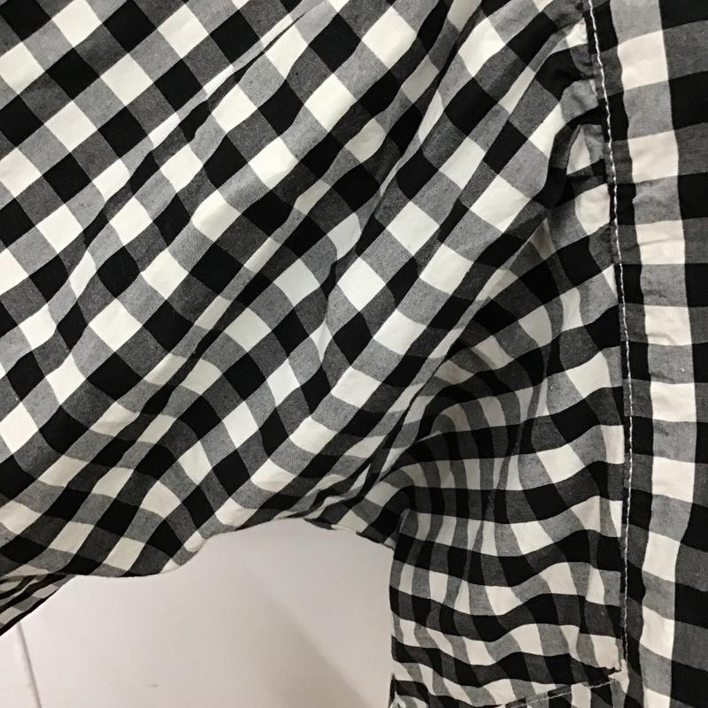 アパートバイローリーズ apart by lowrys カットソー 長袖 AP260092AD 前後着 2WAY Cソデボリュームブラウス FREE チェック 白 / ホワイト / X 黒 / ブラック /  レディース USED 古着 中古 10098224