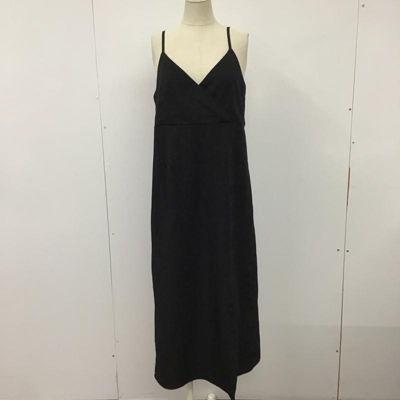 スライ SLY ワンピース ひざ丈スカート 030CAM33-7010 FRONT BUTTON SLIP OP キャミワンピース 1 無地 黒 / ブラック /  レディース USED 古着 中古 10098226