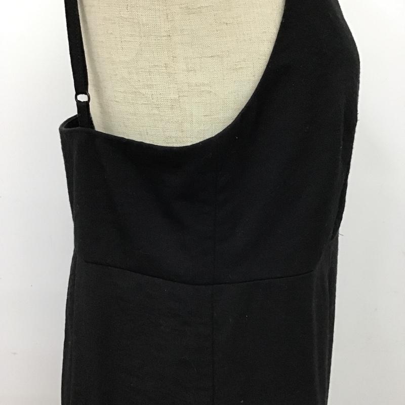 スライ SLY ワンピース ひざ丈スカート 030CAM33-7010 FRONT BUTTON SLIP OP キャミワンピース 1 無地 黒 / ブラック /  レディース USED 古着 中古 10098226