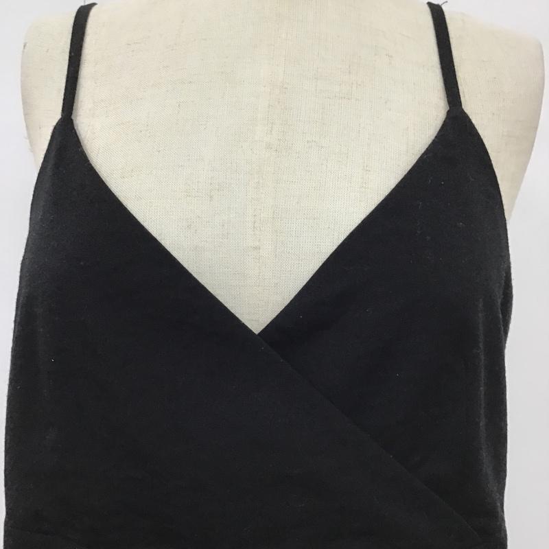 スライ SLY ワンピース ひざ丈スカート 030CAM33-7010 FRONT BUTTON SLIP OP キャミワンピース 1 無地 黒 / ブラック /  レディース USED 古着 中古 10098226