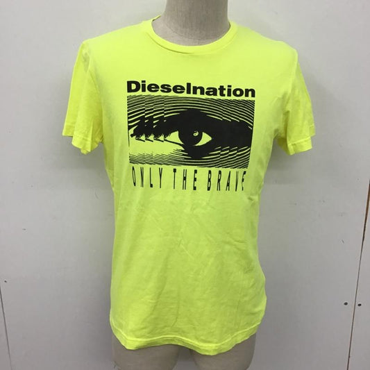 ディーゼル DIESEL Tシャツ 半袖 Dieselnation クルーネック S ロゴ、文字 黄 / イエロー /  メンズ USED 古着 中古 10098235