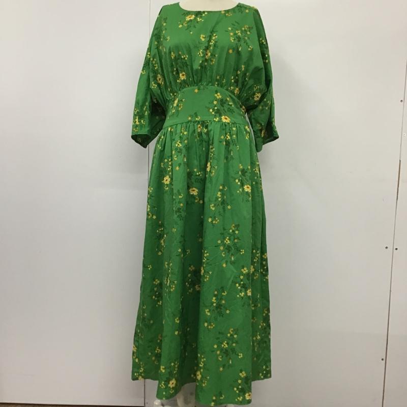 マウジー MOUSSY ワンピース ロングスカート 010BSV30-0660 FLORALPUFFSLEEVEDRESS 2 花柄 緑 / グリーン /  レディース USED 古着 中古 10098245