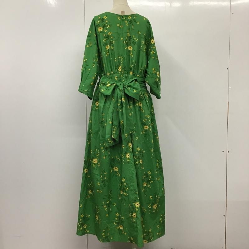 マウジー MOUSSY ワンピース ロングスカート 010BSV30-0660 FLORALPUFFSLEEVEDRESS 2 花柄 緑 / グリーン /  レディース USED 古着 中古 10098245
