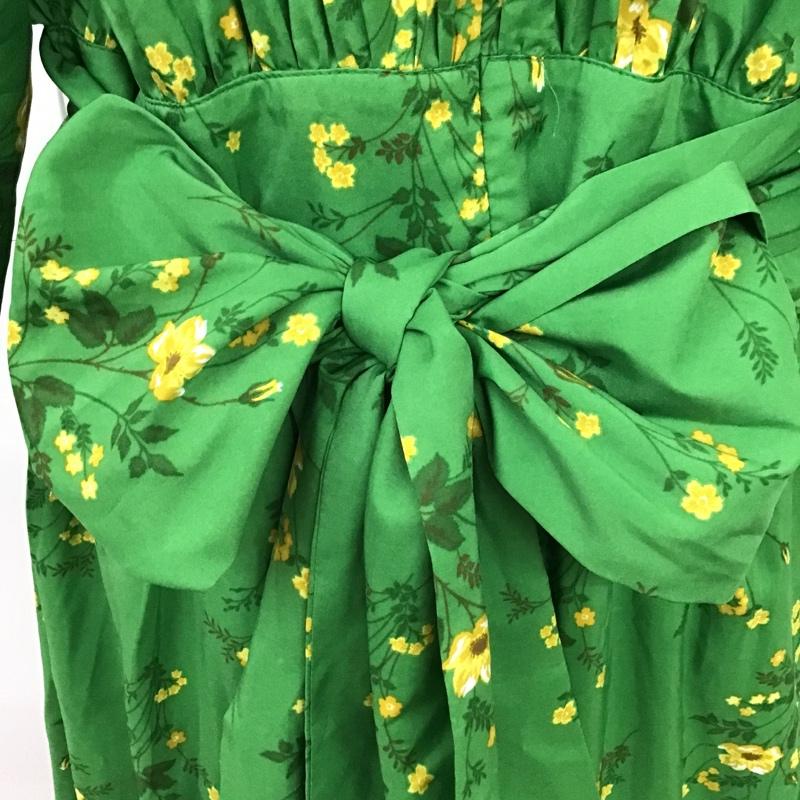 マウジー MOUSSY ワンピース ロングスカート 010BSV30-0660 FLORALPUFFSLEEVEDRESS 2 花柄 緑 / グリーン /  レディース USED 古着 中古 10098245