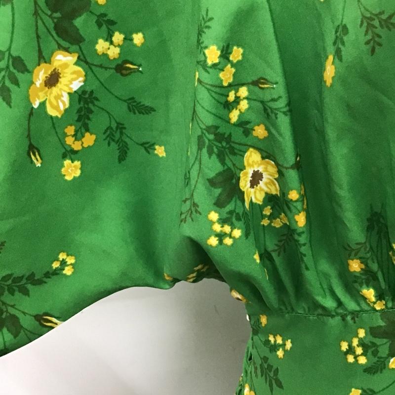 マウジー MOUSSY ワンピース ロングスカート 010BSV30-0660 FLORALPUFFSLEEVEDRESS 2 花柄 緑 / グリーン /  レディース USED 古着 中古 10098245