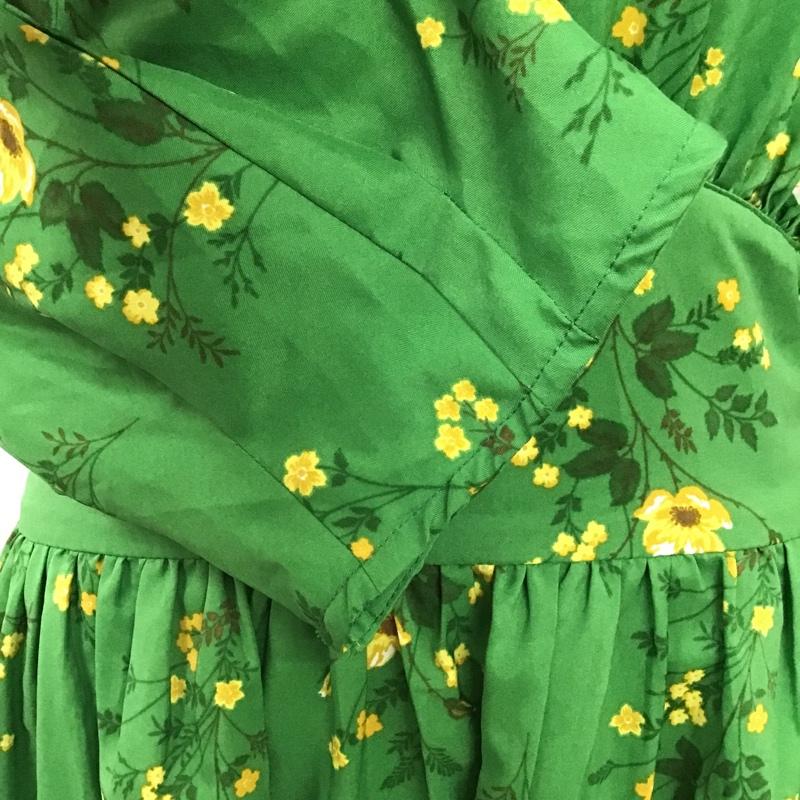 マウジー MOUSSY ワンピース ロングスカート 010BSV30-0660 FLORALPUFFSLEEVEDRESS 2 花柄 緑 / グリーン /  レディース USED 古着 中古 10098245