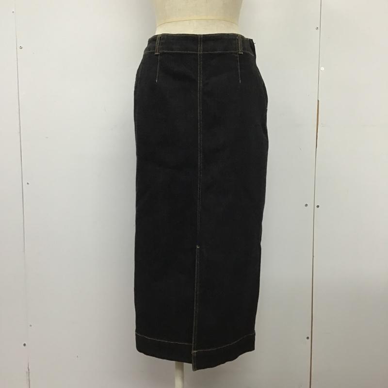 ロペピクニック ROPE' PICNIC スカート ロングスカート GDC-51100-B デニムスカート フロントスリット 36 無地 黒 / ブラック /  レディース USED 古着 中古 10098263
