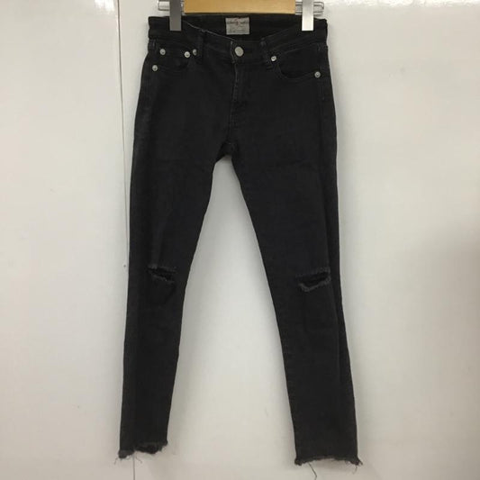 アングリッド Ungrid パンツ デニム、ジーンズ 111722447001 クラッシュブラックフレイドヘムストスリ ストレッチ ダメージ加工 黒 / ブラック /  レディース USED 古着 中古 10098278