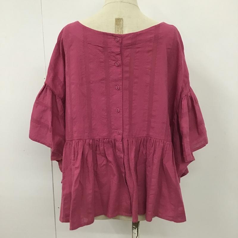 サマンサモスモス Samansa Mos2 カットソー 半袖 1710390 ドビーギャザー前後着ブラウス FREE ストライプ 紫 / パープル /  レディース USED 古着 中古 10098282