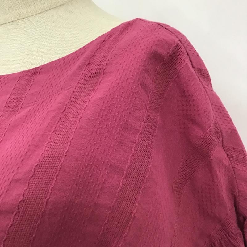 サマンサモスモス Samansa Mos2 カットソー 半袖 1710390 ドビーギャザー前後着ブラウス FREE ストライプ 紫 / パープル /  レディース USED 古着 中古 10098282