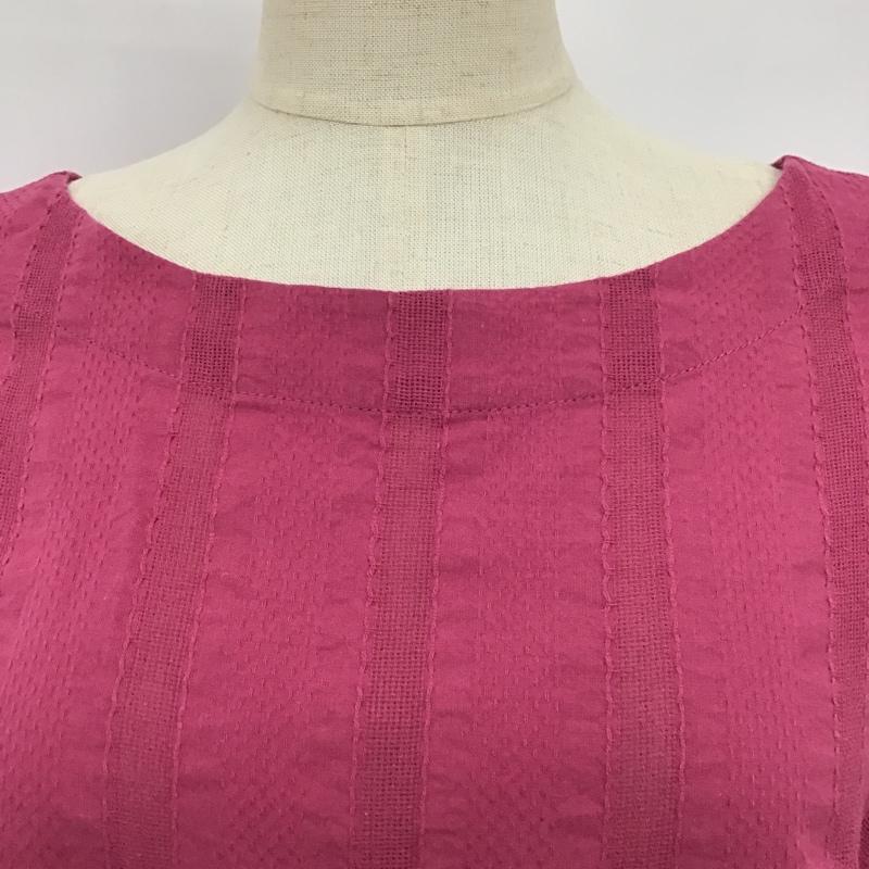 サマンサモスモス Samansa Mos2 カットソー 半袖 1710390 ドビーギャザー前後着ブラウス FREE ストライプ 紫 / パープル /  レディース USED 古着 中古 10098282