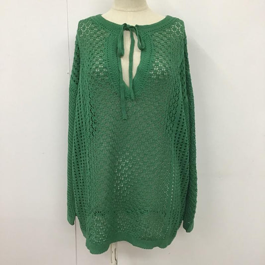 ローリーズファーム LOWRYS FARM ニット、セーター 長袖 LF623021NT 2WAYキリカエメッシュLS 前後着 FREE 無地 緑 / グリーン /  レディース USED 古着 中古 10098283