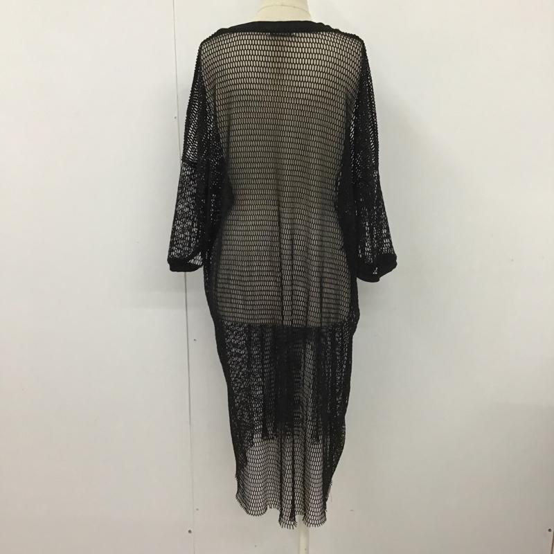 ザラ ZARA TRAFALUC ワンピース ひざ丈スカート メッシュ 半袖 M 無地 黒 / ブラック /  レディース USED 古着 中古 10098288
