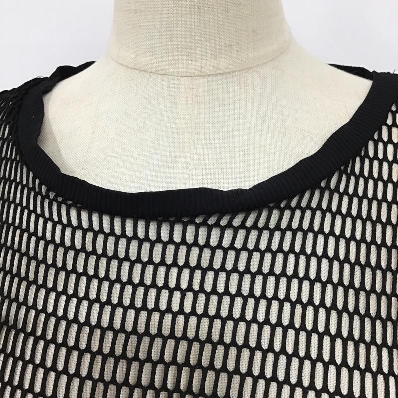 ザラ ZARA TRAFALUC ワンピース ひざ丈スカート メッシュ 半袖 M 無地 黒 / ブラック /  レディース USED 古着 中古 10098288