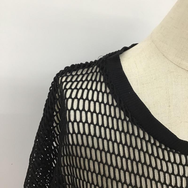 ザラ ZARA TRAFALUC ワンピース ひざ丈スカート メッシュ 半袖 M 無地 黒 / ブラック /  レディース USED 古着 中古 10098288