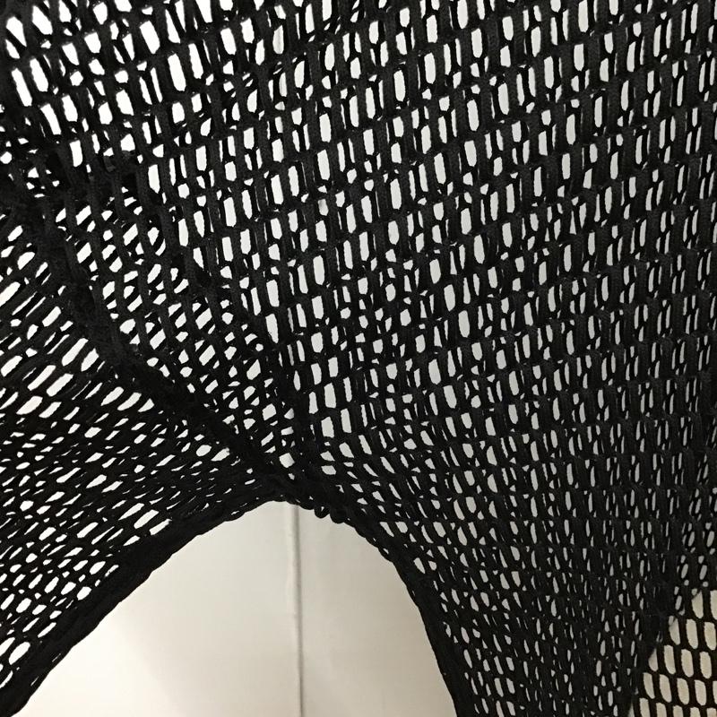 ザラ ZARA TRAFALUC ワンピース ひざ丈スカート メッシュ 半袖 M 無地 黒 / ブラック /  レディース USED 古着 中古 10098288