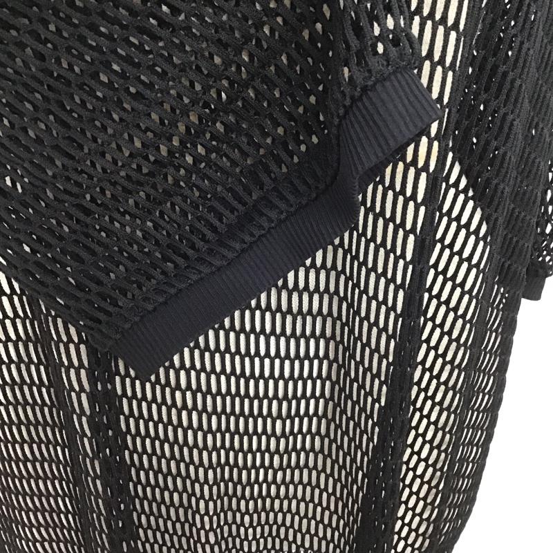 ザラ ZARA TRAFALUC ワンピース ひざ丈スカート メッシュ 半袖 M 無地 黒 / ブラック /  レディース USED 古着 中古 10098288